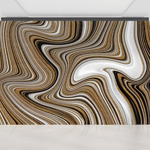 3D Wandbild, Selbstklebendes Papier, 3D Papierkunst, Geschenk Für Ihn, Schwarz Gold Und Weiß Marmor Tapete, Gold Papier Handwerk 3D, Benutzerdefinierte Tapete