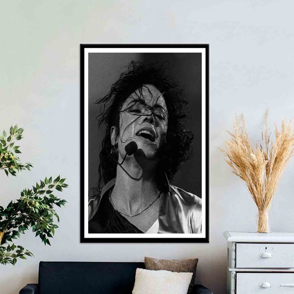 Famous Artwork, Michael Jackson, Large Wall Art, Black And White, Bridesmaid Gift, Famous Singer, Canvas Gift, Celebrity Poster, Glass Art,