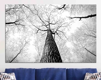 Tree Branch Canvas Art: Forest Wall Hanging, Farmhouse Decor