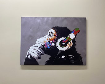 Banksy Laugh Now But One Day Wex27ll Be In Painting by Lee Reynolds