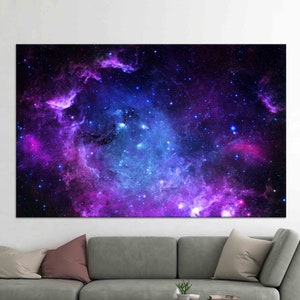 Galaxy Canvas, Landscape Canvas Print, Galaxy Art Glass, Starry Sky Landscape 3D Canvas, Valentines Day Gift For Him Personalized Wall Art,
