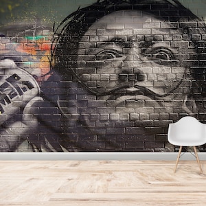 Wallpaper Mural Art, Paper Wall Art, Papercraft 3D, Gift For The Home, Salvador Dali Graffiti Painting Wall Art, Graffiti Street Wallpaper,