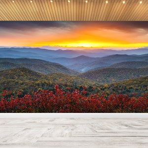 3D Wall Art, Paper Anniversary, Removable Wall Paper, Gift For him, Wall Art, Sunset Landscape Paper Art, Landscape Wallpaper, Wall Stickers