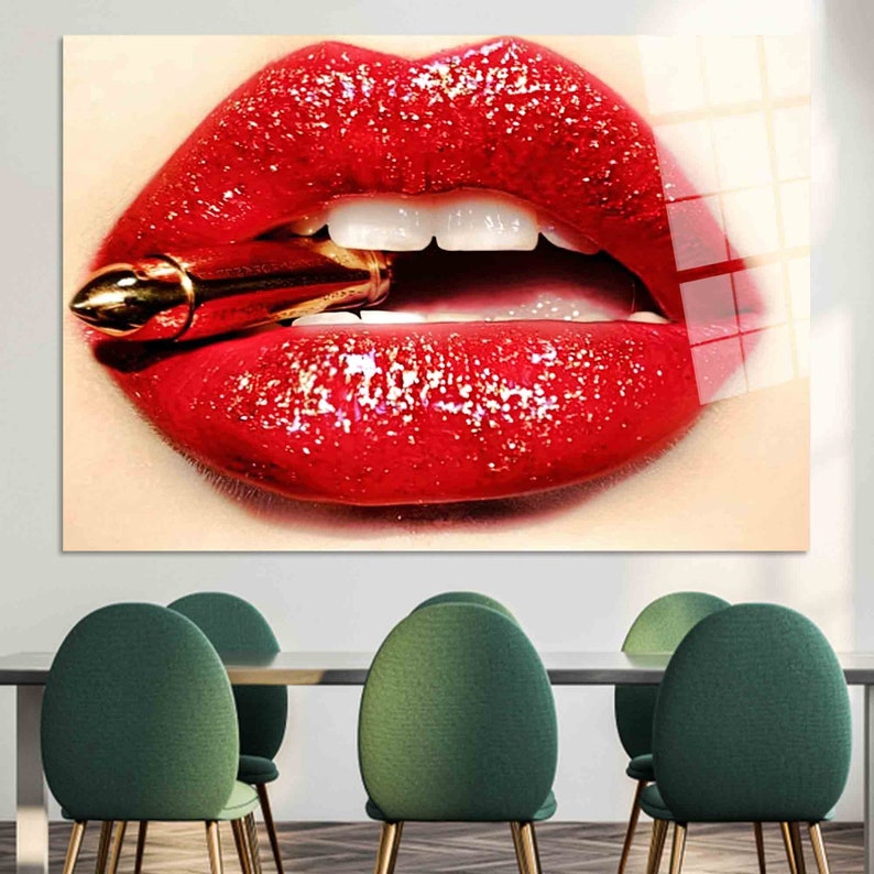 Red Lips Canvas Print: Sensual Mature Art, Modern Wall Decor - Etsy