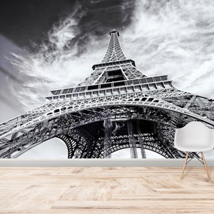 Accent Wall, 3D Paper Wall Art, Modern Wallpaper, Gift For Him, Eiffel Tower Wall Painting, Eiffel Travel Paper Craft, Landscape Wallpaper,