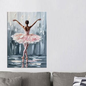 Gift for Ballerina Tempered Glass, Ballerina Canvas, Modern Canvas Print, Pink Canvas Decor, Gifts, Personalized Baby Gift,