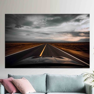 Asphalt Road Landscape Canvas Print: Open Road View Wall Decor