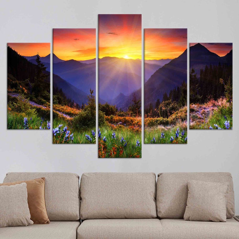 Sunrise Mountain Canvas Print: Nature Landscape Wall Art - Etsy