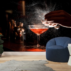 Drink Glass Wall Mural: 3D Paper Art, Peel and Stick Wallpaper