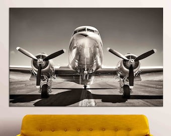 Airplane Canvas Wall Art: Abstract Aviation Decor