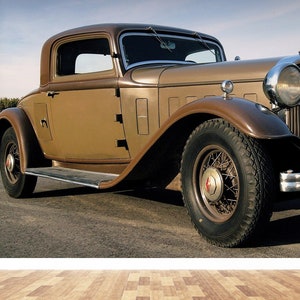 Vintage Jaguar Car Wallpaper: Peel and Stick Wall Decor