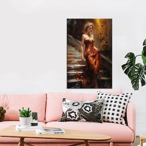 Modern Glass Art, Abstract Woman Canvas Poster, Beautiful Woman Canvas Print, Home Decor Art, Woman Glass Decor, Kitchen Decor,
