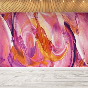 Abstract Pink Wallpaper: Removable Wall Decor, Modern Wall Art