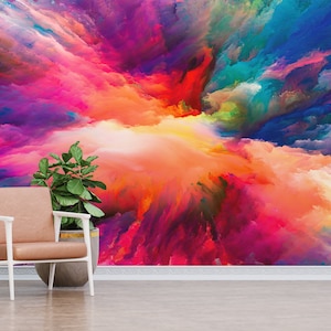 Murale 3D, Carta da parati brevettata, Decalcomanie per pareti, Regalo per la casa, Decorazione da parete, Arte con carta colorata, Decalcomanie da muro moderne, Carta da parati moderna,