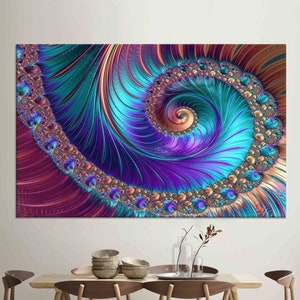 3D Canvas, Abstract Fractal Patterns And Shapes Wall Art, Personalized Gift For Him, Pop Art, Abstract Fractal Wall Decor, Living Room Decor