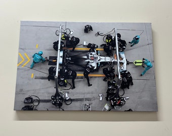 Lewis Hamilton Pit Stop Canvas Art: F1 Racing Decor