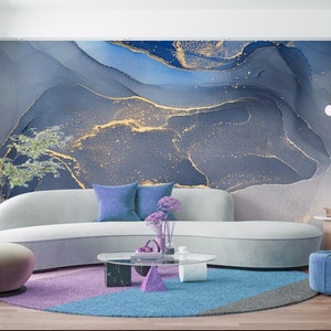 Marble Wallpaper Mural: Soft Tones, Removable Wall Decals