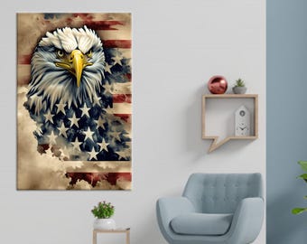 American Flag Eagle Canvas Art: Patriotic Wall Decor