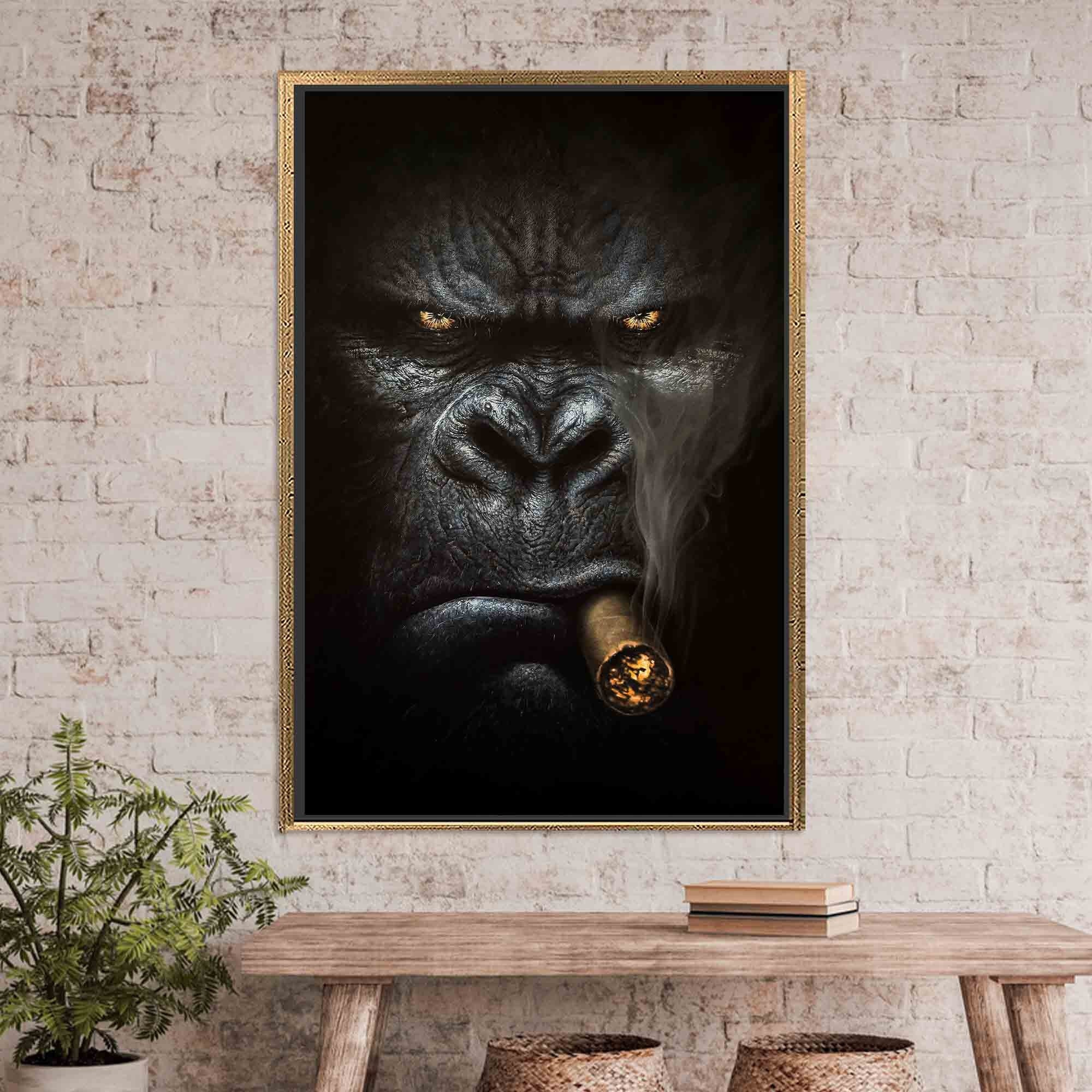 Albert Gorilla Painting by Stephen Fishwick Art Pictures Of Gorillas Poster  Primate Poster Gorilla Picture Paintings For Living Room Decor Nature Art  Print Cool Wall Decor Art Print Poster 16x24 - Poster