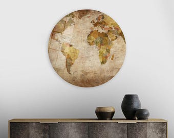 Large World Map Canvas Art: Framed Atlas Wall Decor