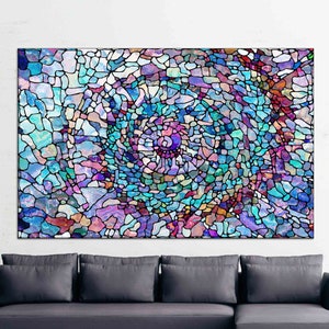 Modern Wall Art, Stained Glass, Baby Girl Gift Personalized, Trendy Wall Art, Modern Canvas Decor, Trendy Canvas Decor, Colorful Wall Art,