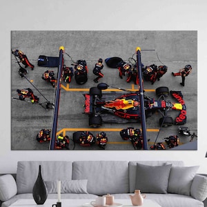 Car Poster, Car Racing Canvas,  Formula F1 3D Canvas, Garage Glass Printing, Boy Gift Personalized,  Boy Room Wall Decor