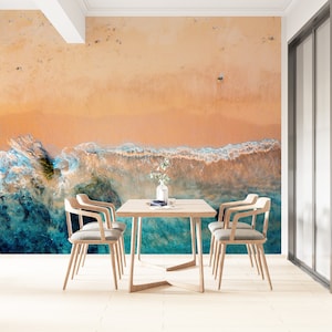 Seascape Peel and Stick Wallpaper: Coastal Beach Wall Decor