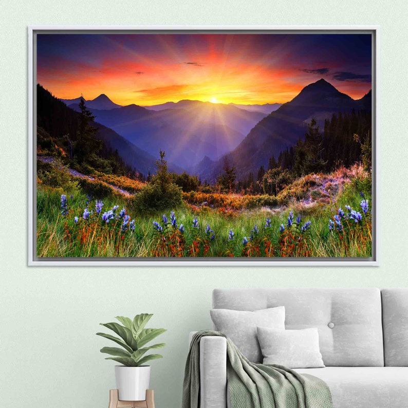 Sunrise Mountain Canvas Print: Nature Landscape Wall Art - Etsy