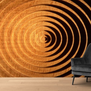 3D Wanddekor, Do It Yourself, selbstklebendes Papier, Geschenk für ihn, runde Buchenholzplatte Wandbild, geometrische Formen Wandbild, 3D Wallpaper