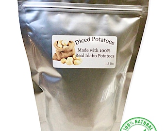 Papas deshidratadas cortadas en cubitos: alimento de emergencia a largo plazo (1,5 libras)