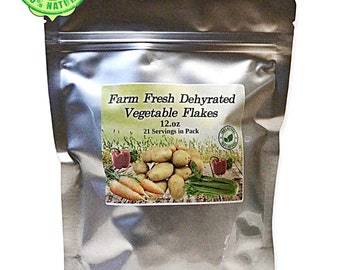 Papas cortadas en cubitos deshidratadas y hojuelas vegetales mezcladas ~ Suministro de alimentos de emergencia ~ Hecho en EE. UU.