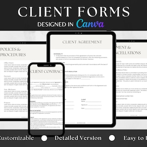 Client Contract Template: Business Forms for Virtual Assistants (Canva)