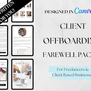 Client Offboarding Template Packet: Freelancer & VA Tools (Canva)