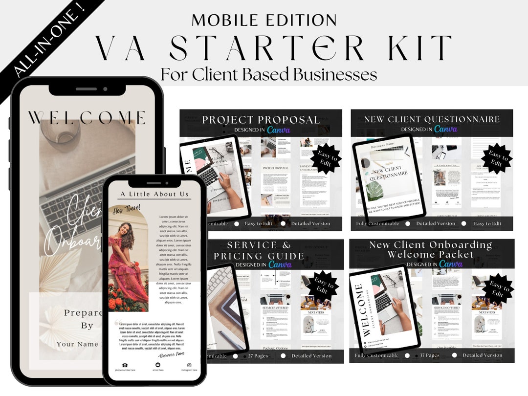Virtual Assistant Starter Kit: Client Onboarding Templates (canva) - Etsy