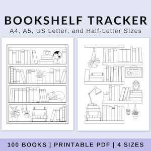 Bookshelf Reading Tracker Bookshelf Reading Log Printable Reading List Printable Book Reading Tracker Template Reading Challenge Tracker