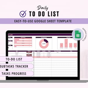 Task Tracker Google Sheets Planner Task Tracker Planner To Do List Spreadsheet Task Tracker Progress Tracker Template Goal Planner Sheet