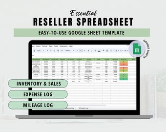 Reseller Google Sheets, Reselling Inventory Tracker, Reseller Business Template for eBay Poshmark, Profits and Loss, Expenses Tracker