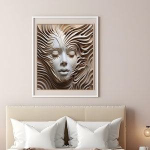 Parametric Woman Sculpture Print: Modern Geometric Wall Art (Digital Download)