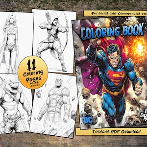 Libro para colorear de superhéroes de DC Comics: PDF imprimible (28 páginas)