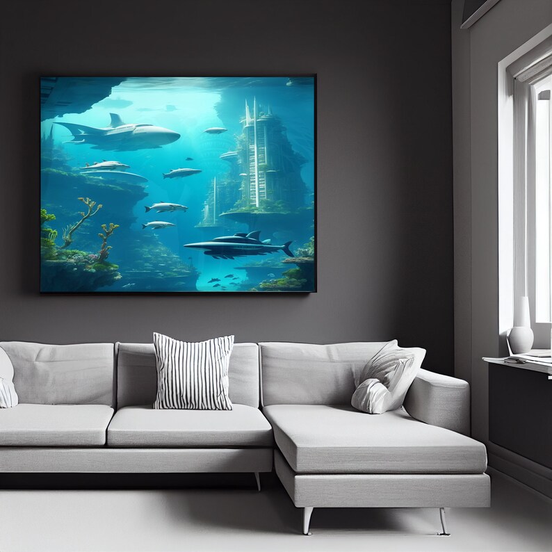 Sea Life Wall Art Underwater Art Print Ocean Sea Wall Print Underwater ...