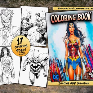 Libro para colorear de superhéroes de DC Comics: PDF imprimible (18 páginas)