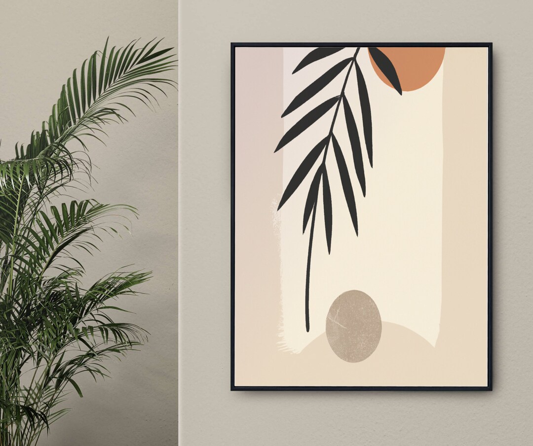 Mid Century Boho Wall Art, Boho Style Art Print, Digital Download