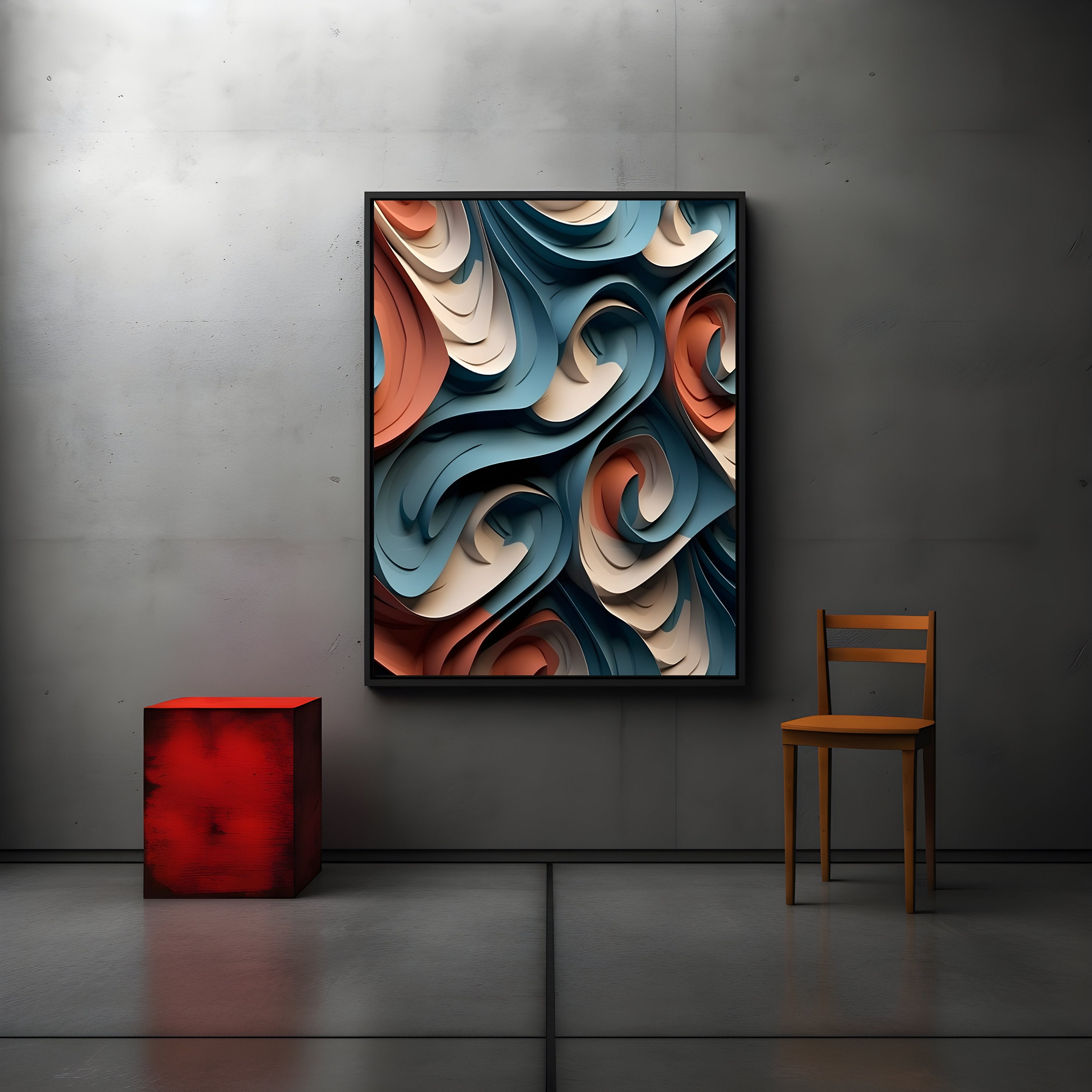 Parametric Wall Art, Therapist Office Decor, Abstract Art, Minimalist