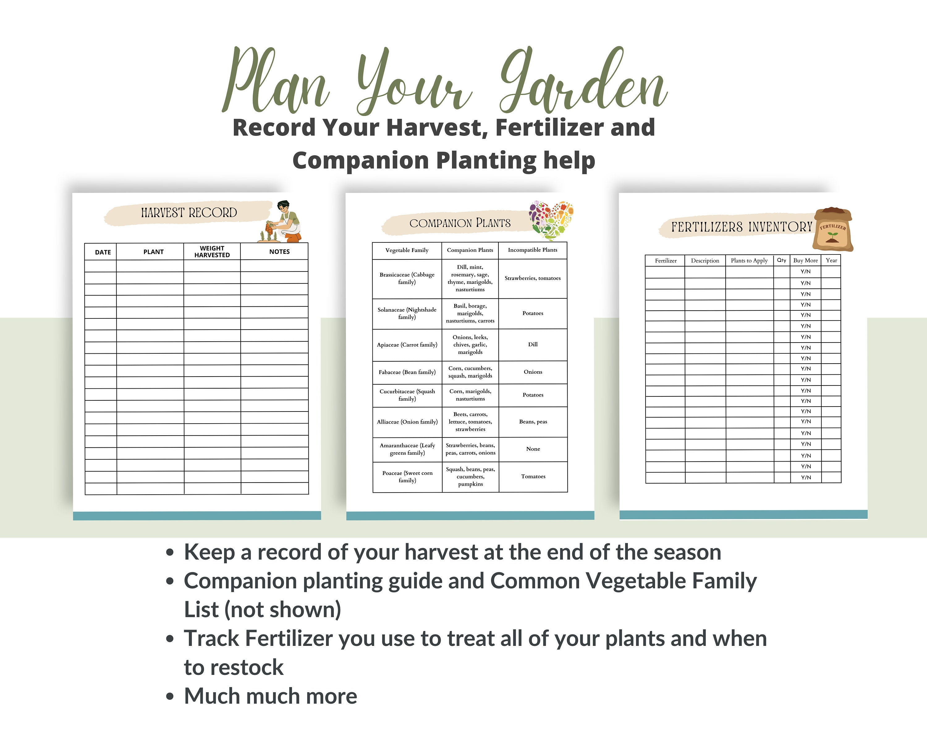 Printable Garden Planner Bundle,seed Inventory,plant Profile Journal ...