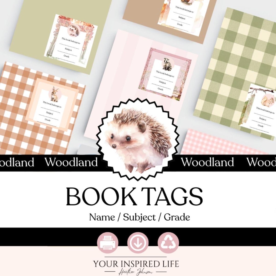BOOK TAGS PRINTABLES (woodland Themed) - Etsy Canada