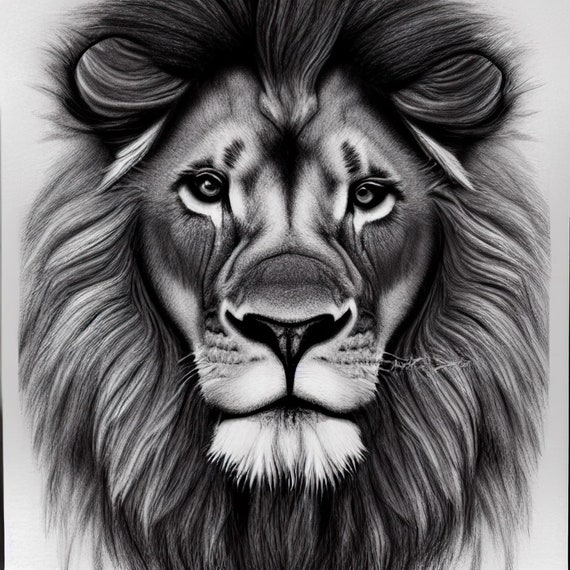 Lion Drawing Lion Pencil Drawing Lion Fine Artbig Animal - Etsy Lion Drawing Lion Pencil Drawing Lion Fine Artbig Animal - Etsy