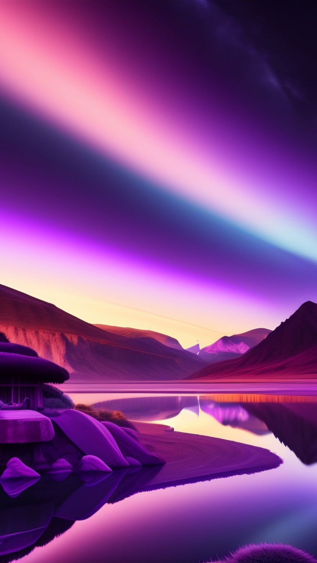 Minimalist Purple Neutral Aesthetic Phone Wallpaper Set of 4 for iPhone