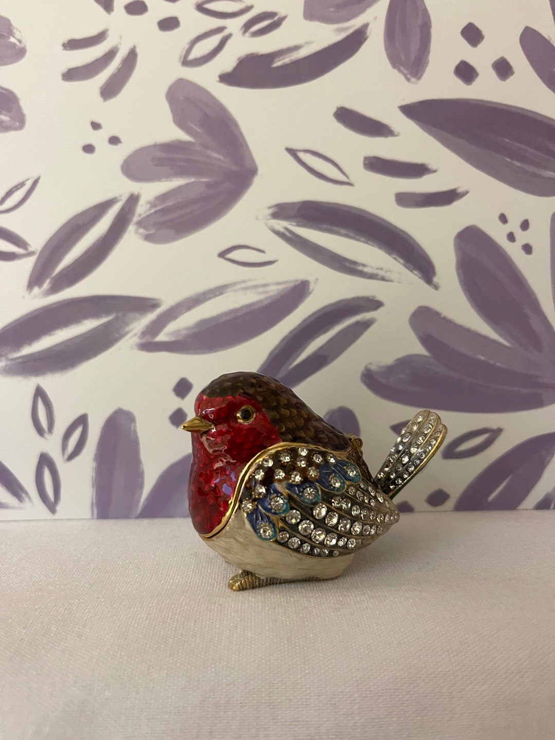 Red and Blue Bird Jewelry Box Etsy