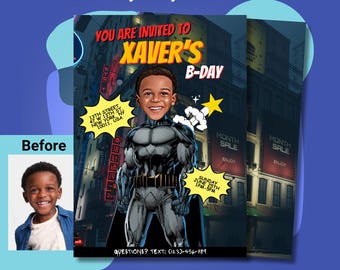 Personalized Super Hero Birthday Invitation | Printable Superhero Party Invitation | Kids Digital Comic Book Card