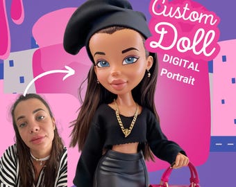 Custom Doll-Like Portrait DIGITAL- Personalized Photo Kid Birthday Gift, Transform Look - Perfect Gift, Custom Doll